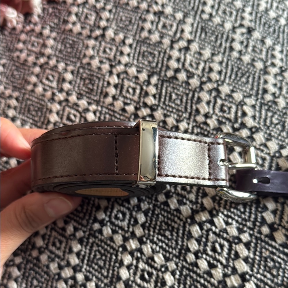 Ava & Viv Brown Belt Accessories 1” Faux Leather with Silver Buckle